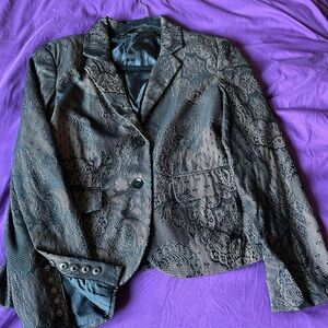 Rafaella Black Paisley Jacquard Blazer